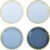 Dusty Blue Scalloped Party Plates Gold Foil Border Paper Plates Disposable 9inch Gradient Blue Serving Plates for Birthday Baby Shower Party Supplies (24)