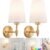 Battery Wall Sconces Set of Two,Battery Operated Sconces Up to 50 Hours Long Life,Rechargeable Cordless Wall Sconce USB Charging, RGB Fabric Wall Lights No Hardwired Need (Color : Brass)