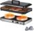 AMZCHEF Double Induction Cooktop with Removable Griddle Pan Non-stick, 1800W 2 burner Portable Induction Stove With Sensor Touch 9 Power Levels, 99 Min Timer, Iron Grey