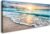 Baisuart S02250 Canvas Prints Wall Art Beach Sunset Ocean Waves Nature Pictures Stretched Canvas Wooden Framed for living Room Bedroom and Office