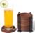 Set of 6 Wooden Coasters with Holder-Coffee Table Coasters for Drink, Wood Coaster Set for Modern Home Decor, Home Dining Table Decor Cute Beer Bar Coasters Decorative Rustic Outdoor Coasters