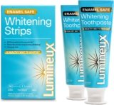 Lumineux Whitening Starter Set – Peroxide Free – Enamel Safe for Whiter Teeth – Includes 7 Whitening Treatments & 2 Pack Whitening Toothpaste, Fluoride Free & Dentist Formulated