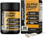 ONNIT Alpha Brain Nootropic Brain Supplement for Men & Women | Memory, Mental Clarity & Cognitive Improvement | Focus Capsules with L-Theanine, Vitamin B6 & Phosphatidylserine (30 Count)