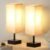 aooshine Beige Bedroom Table Lamp Set – Bedside Lamps for Nightstand Set of 2, Minimalist Lamps for Desk, Dorm, Kids Room, Bulb Not Included