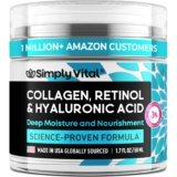 SimplyVital Collagen, Retinol & Hyaluronic Acid Cream – Anti-Aging Face Moisturizer for Face, Neck & Décolleté – Made in USA, Daily Moisturizer Face Cream – 1.7 fl.oz.