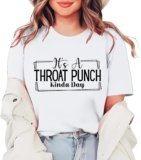 SHAOBGE Cocktail Tops for Women It’s A Throat Punch Kinda Day Women’s Letter Print Round Neck Short 2024 Spring