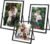 Glass Picture Frame Set of 3, Black Simple Metal Geometric Photo Frame with Glass Cover Includes 5×7, 4×6, 4×4 – Tabletop Floating Picture Frames for Home Decoration, Gift for Father’s Day