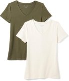 Amazon Essentials Women’s Classic-Fit Short-Sleeve V-Neck T-Shirt, Multipacks