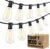 Brightever LED Outdoor String Lights 100FT Patio Lights with 52 Shatterproof ST38 Vintage Edison Bulbs, Outside Hanging Lights Waterproof for Porch, Deck, Garden, Backyard, Balcony, 2700K Dimmable