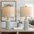 20.5 inches Modern Ceramic Green Bedside Lamp Set of 2 for Bedroom Decor Farmhouse Table Lamp for Living Room Office Dorm