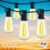 100+10FT LED Outdoor String Lights, Patio Deck Lights with 50+4 Shatterproof ST38 Edison Bulbs, Dimmable Warm White Waterproof Outside Hanging Lights Connectable for Backyard Porch Garden