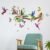 Zonon Hummingbirds Wall Decals Peel and Stick Birds Vinyl Wall Stickers Butterfly Flowers Colorful Hummingbird on The Tree Branch Flower Decals Garden Living Room Bedroom TV Decorations