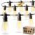 60FT LED Outdoor String Lights with 16+1 Edison Shatterproof IP65 Waterproof Bulbs, 2700K Dimmable Commercial Grade Patio Lights, Heavy Duty Outside Hanging Lights for Garden Porch Deck Decor