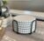 Tasse Verre Farmhouse Wooden Bead Coasters (6) Set with Metal Holder – Handmade Round Cup Coasters for Coffee Table Decor, Rustic Home Kitchen Table