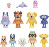 Bluey Figures Super Fan Collector Set – 12-Pack, Includes Chattermax, Grey Dancer, Lucky, Nana, Jean-Luc, Pom Pom, Grandad & More – Gift for Kids Ages 3+, Amazon Exclusive