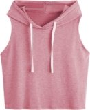 SweatyRocks Women’s Summer Sleeveless Hooded Tank Top T-Shirt for Athletic Exercise Relaxed Breathable