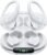 occiam Wireless Earbuds Bluetooth Headphones 90H Playback Sport Ear Buds with Earhook LED Display Charging Case in Ear Sweatproof Running Earphones for Workout iOS Android Cellphone,White
