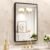New Upgrade 20X30 Inch Wall Mounted Bathroom Mirror, Black Metal Frame Rounded Rectangle Mirror, Bathroom Vanity Mirror with Tempered Glass for Washroom Bedroom Living Room