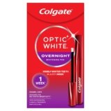 Colgate Optic White Overnight Teeth Whitening Pen, Hydrogen Peroxide Teeth Whitening Pen, Visibly Whiter Teeth In Just 1 Week When Used as Directed, 21 Whitening Treatments, 0.08 fl oz