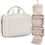 BAGSMART Toiletry Bag Travel Bag with Hanging Hook, Water-resistant Makeup Cosmetic Bag Travel Organizer for Accessories, Shampoo, Full-size Container, Toiletries