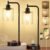 Industrial Touch Table Lamps for Bedrooms Set of 2 – 3-Way Dimmable Lamps with USB C+A Ports and Outlet, Black Bedside Lamps with Seeded Clear Glass Shade for Living Room, Desk Lamps for Home Office