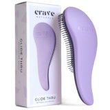 Crave Naturals Glide Thru Hair Brush – Detangler Brush for Curly, Straight, Wet or Dry Hair – Gentle Detangling Brushes for Adults, Kids, Toddlers – Hair Accessories for Women, 7.5×3″ – Purple