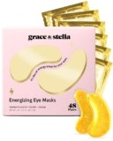 grace & stella Award Winning Under Eye Mask – Travel Essentials – Birthday Gifts for Women – Gel Eye Patches for Dark Circles, Puffy Eyes, Wrinkles, Undereye Bags – Vegan Self Care (48 Pairs, Gold)