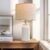 20.5″ Modern Ceramic White Bedside Lamp Single Table Lamp for Bedroom Decor Farmhouse Table Lamp for Living Room Office Dorm