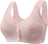 Daisy Bras for Older Women Front Closure Convenient Everyday Bras Mid Buttons Comfortable No Underwire Gathering Bras