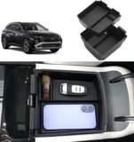 Double Layer (Only for Electronic Shift), 2025 2026 Tucson/Tucson Hybrid/Tucson PHEV Center Console Organizer, Durable ABS Plastic&Anti-Slip Rubber Console Tray 2026 2025 Tucson Accessories