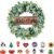 SY Super Bang Wreaths for Front Door, 18Inch Artificial Green Eucalyptus Wreath with Interchangeable Seasonal Welcome Sign, for Porch Home Farmhouse Spring Summer Outdoor Decor