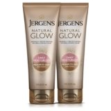 Jergens Natural Glow Self Tanner Body Lotion, Daily Sunless Tanning, Medium to Deep Skin Tone, Daily Moisturizer with Coconut Oil, Vitamin E and Antioxidants, 7.5 Oz, Pack of 2