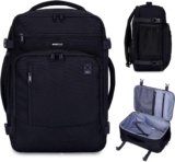 ECOHUB 17″ Small Travel Backpack, United Airlines Personal Item Bag 17x10x9 with 16 Pockets, Water Resistant Rucksacks Fit 15.6″ Laptop, AirTag Pocket, Lightweight Casual Daypack, 25L, Black