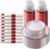 Goodluck 175 Piece Red Plastic Dinnerware Set for Party, Clear Disposable Plates for 25 Guests, Include: 25 Dinner Plastic Plates, 25 Dessert Plates, 25 Pre Rolled Napkins with Cutlery Set, 25 Cups