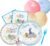 Easter Party Tableware Set – Easter Bunny Supplies Kit with Free Mini Game, Includes Plates, Cups, Napkins, Forks, Balloons, for Holiday Celebrations