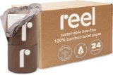 Reel Premium Toilet Paper – 24 Rolls of Toilet Paper – 3-Ply Made From Tree-Free – Zero Plastic Packaging, Septic Safe