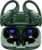 PocBuds Bluetooth Headphones Wireless Earbuds 80hrs Playtime Wireless Charging Case Digital Display Sports Ear Buds with Earhook Deep Bass IPX7 Waterproof Over-Ear Earphones for TV Phone Laptop Olive