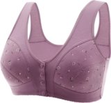 Daisy Bras for Older Women Front Button Closure Wireless Bras Push Up Breathable Sports Bras Plus Size Everyday Bra