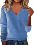 Cashmere Sweaters for Women Resort Wear 2025 Merino Wool V Neck Blouse Long Sleeve Pullover Tops Wool Knit Tops