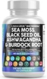 Clean Nutraceuticals Sea Moss Black Seed Oil Ashwagandha Turmeric Bladderwrack Burdock & Vitamin C Vitamin D3 with Elderberry Manuka Dandelion Yellow Dock Iodine Chlorophyll ACV