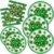 72Pcs St. Patrick’s Day Tableware Set Four Leaf Lucky Clover Party Decor Supplies Watercolor Shamrock Disposable Paper Plates Napkins for 24 Guests Dessert Appetizer Party Favors