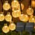 Solar String Lights Outdoor Waterproof, 2 Pack 60 LED 36.5 FT Each, Crystal Globe Lights with 8 Lighting Modes, Solar Powered Patio Lights for Garden Yard Porch Wedding Party Decor (Warm White)