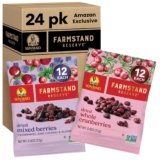 Sun-Maid Farmstand Reserve 24 Count Variety Pack – 0.8 oz Snack Bag – (12) Whole Dried Cranberries and (12) Dried Mixed Berries (Amazon Exclusive)