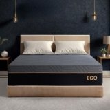 EGOHOME 12 Inch Queen Mattress, Copper Gel Cooling Memory Foam Mattress for Back Pain Relief,Therapeutic Double Matress Bed in a Box, CertiPUR-US Certified, 60x80x12 Black