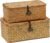 Set of 2 Wicker Basket with Lid, Seagrass Woven Basket for Storage, Decorative Storage Baskets Bins for Organizing Home