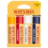 Burt’s Bees Lip Balm, Beeswax, Strawberry, Coconut and Pear, and Vanilla Bean Pack, With Responsibly Sourced Beeswax, Tint-Free, Natural Lip Treatment, 4 Tubes, 0.15 oz.