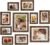 HAMITOR Picture Frames Collage Wall Decor, 10 pack Photo Frame Set for Wall Gallery Decor-Farmhouse Wood Photo Display 8×10 or 5×7 with Mat or 4×6 without Mat for Wall Mounting or Tabletop-Rust Brown