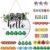 Frienda 13 Pcs Interchangeable Welcome Sign Seasonal Front Door Sign with 12 Changeable Icons Easter spring summer Welcome Door hanger Rustic Round Wood Wall Hanging Decor for All Seasons