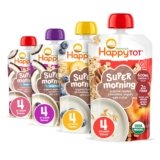 Happy Tot Organics Stage 4 Baby Food Pouches, Gluten Free, Super Morning Fruit & Oat Variety Pack Blend 4 Oz (Pack of 16), Amazon Exclusive