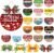 Vicenpal Interchangeable Welcome Sign for Front Door with 17 Magnetic Icons, Wooden Seasonal Front Porch Door Decor with 4 Seasonal Wreaths and 17 Changeable Icons for Holiday Party
